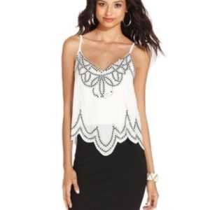 Crystal Doll Studded Scalloped Popover Dress